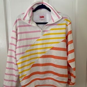 Colorful Striped Quarter-Zip Sweatshirt